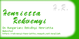 henrietta rekvenyi business card